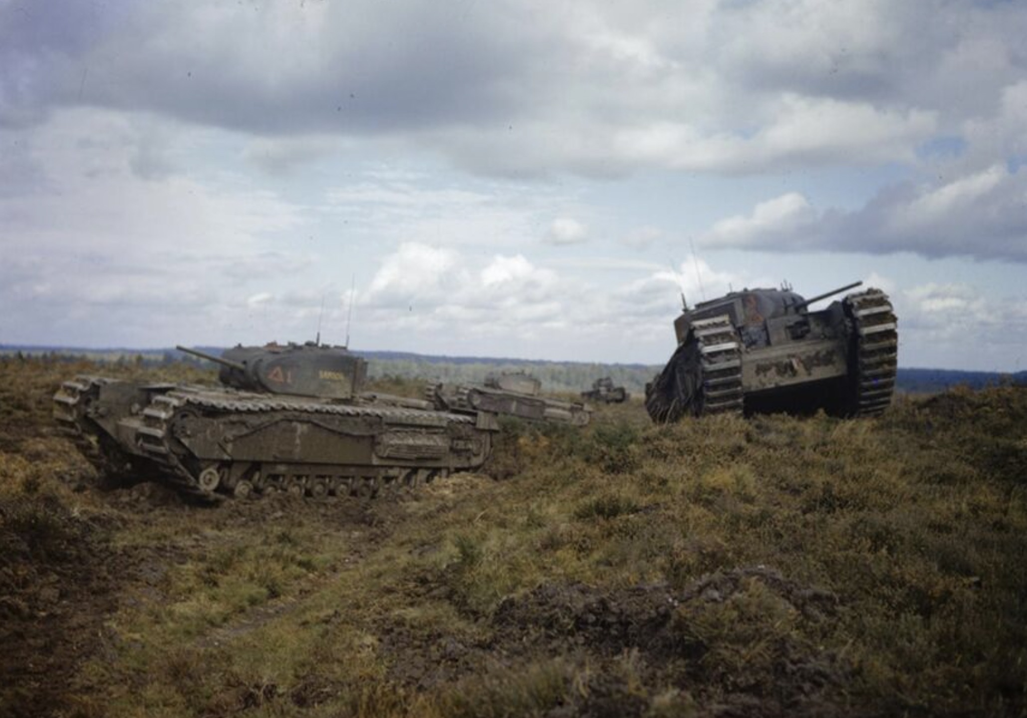 Tanks on maneuvers in Britain 